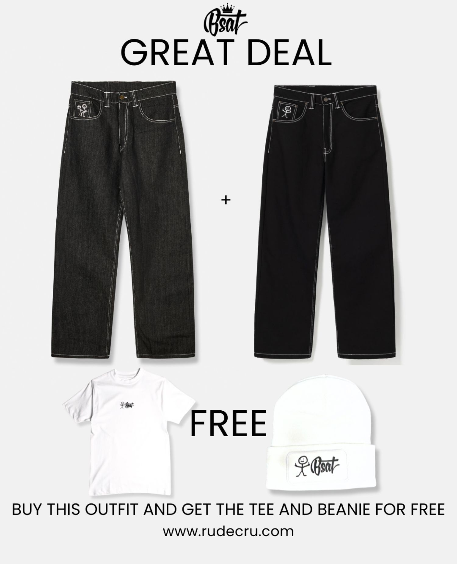 The Ultimate BSAT Stickman Pack - få tee og hue gratis