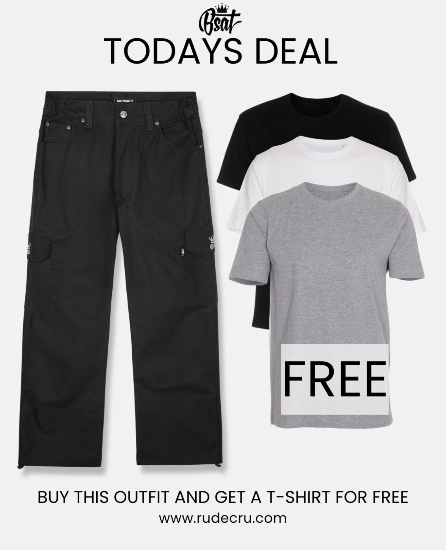 Cargo and tee pack - get 2 free tees
