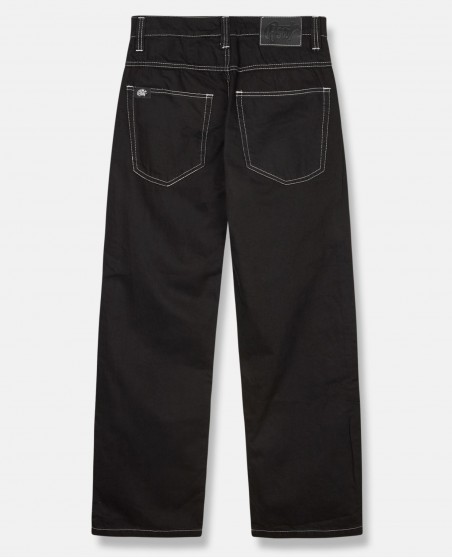 Bronx Deep Black Cotton Twill Baggy Jeans by BSAT
