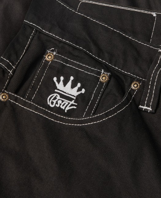 Bronx Deep Black Cotton Twill Baggy...