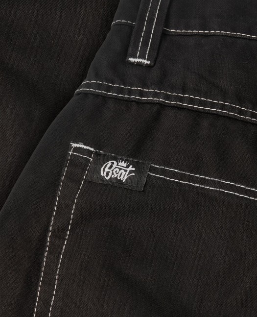 Bronx Deep Black Cotton Twill Baggy...