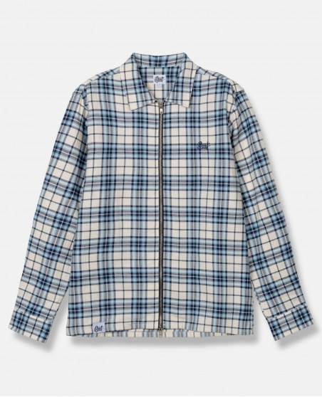 BSAT Studio Flannel Zip Shirt – Grid Navy