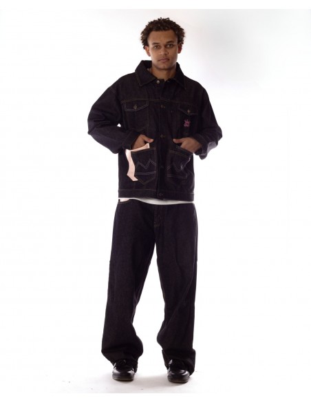 BSAT 4 Pocket Blazed Up Baggy Jeans Black n Soft Pink