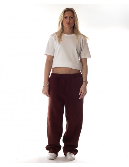 BSAT Contrast Bronx Zipped Baggy Sweatpants Ultra Soft Comfy Lounge Brown