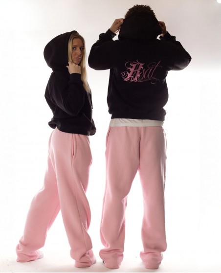 BSAT Bronx Zipped Baggy Sweatpants Ultra Soft Comfy Lounge Soft Pink