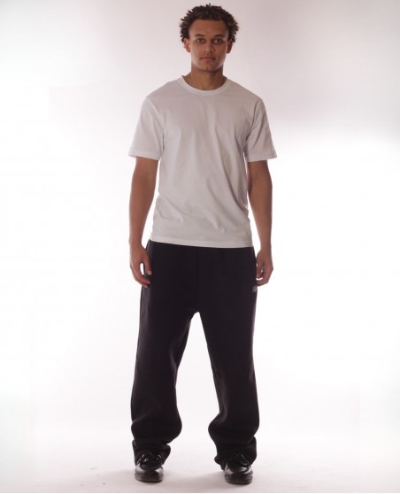 BSAT Contrast Bronx Zipped Baggy Sweatpants Ultra Soft Comfy Lounge Black