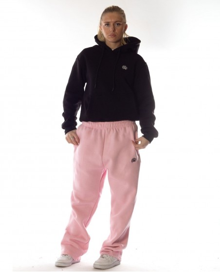 BSAT Contrast Bronx Zipped Baggy Sweatpants Ultra Soft Comfy Lounge Soft Pink