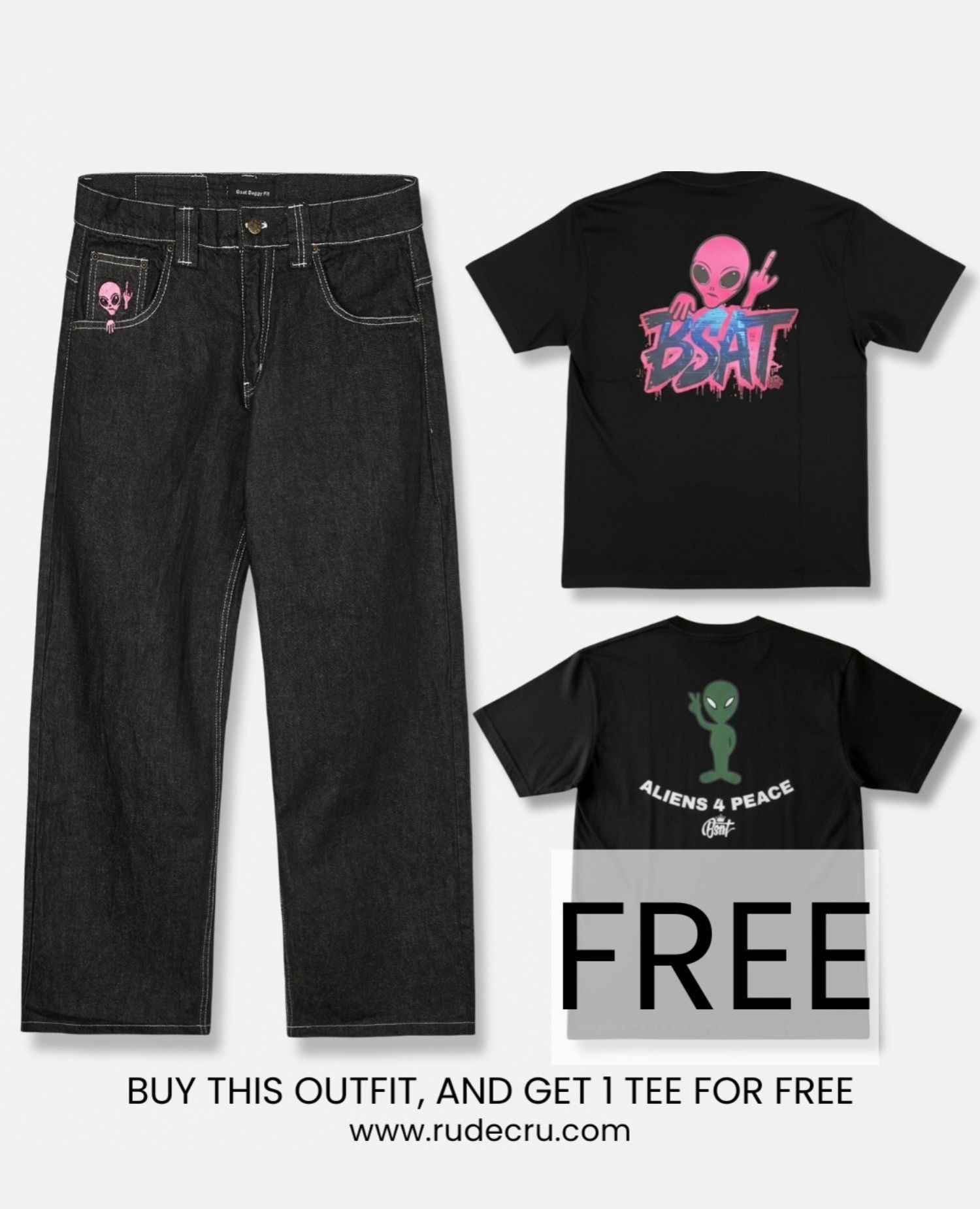 The Aliens 4 Peace outfit - get the free tee