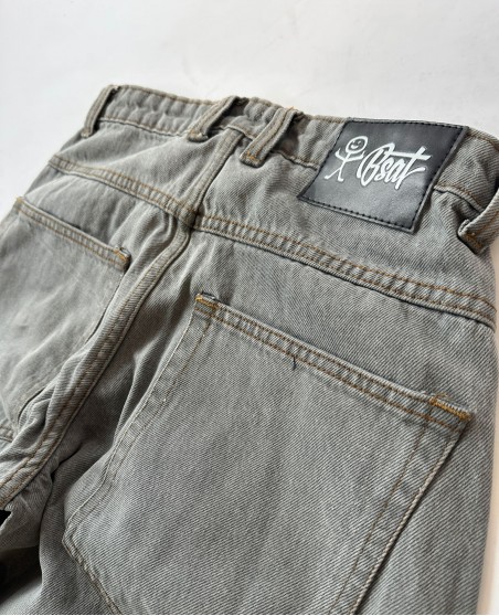 BSAT Stickman The F*ck Jeans Grey Edition White Stitching