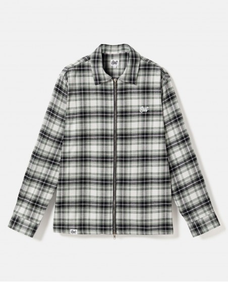BSAT Studio Flannel Zip Shirt – Grid Olive
