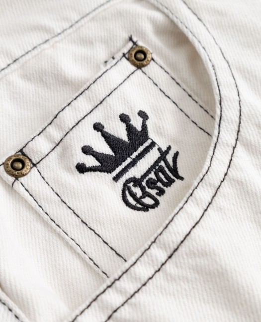 BSAT Cali Skull White Baggy Jeans...