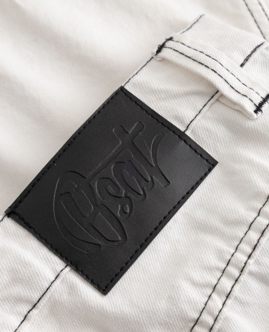 BSAT Cali Skull White Baggy Jeans...