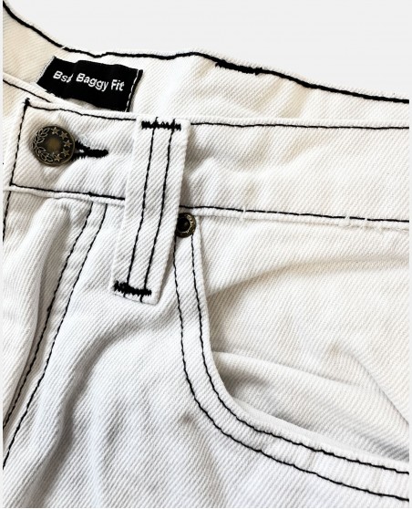 BSAT White n Black Bronx Baggy Jorts