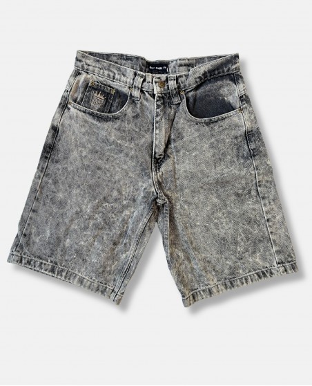 BSAT Bronx Black Dark Marble Wash Baggy Jorts