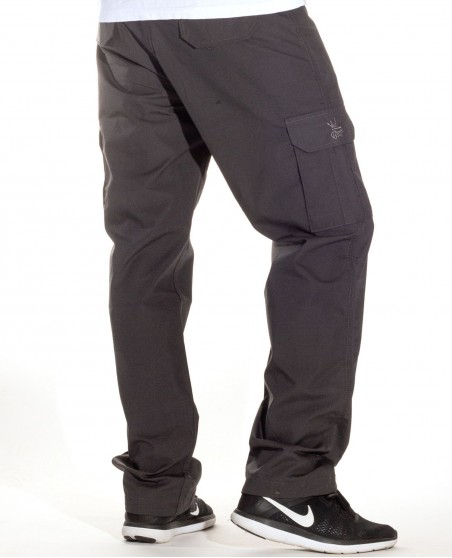BSAT Medium Weight Regular Fit Cargo Pants Dark Grey Stretch Waist™