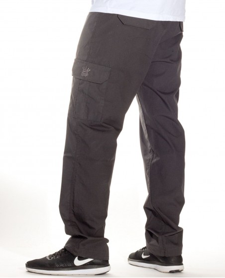 BSAT Medium Weight Regular Fit Cargo Pants Dark Grey Stretch Waist™