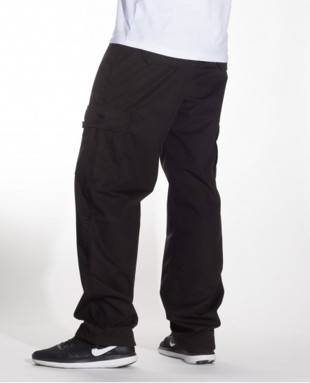 BSAT Medium Weight Baggy Cargo Pants Black Stretch Waist™