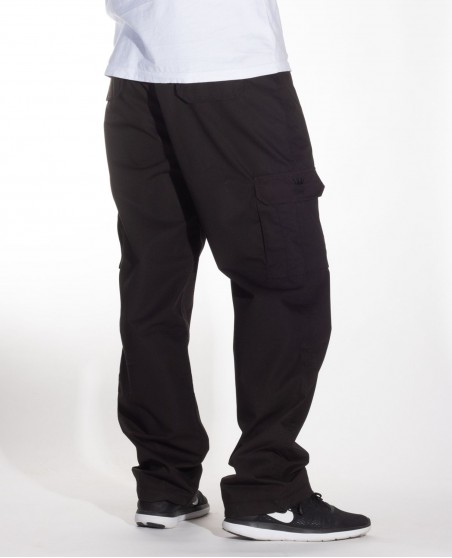BSAT Medium Weight Baggy Cargo Pants Black Stretch Waist™