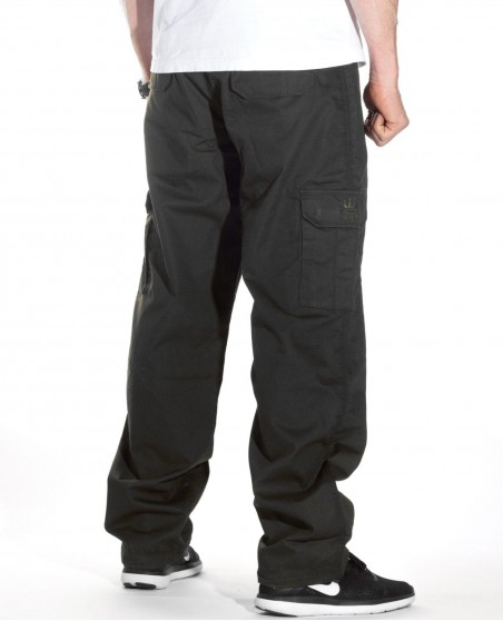 BSAT Medium Weight Baggy Cargo Pants Dark Grey Stretch Waist™