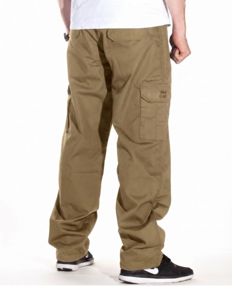 BSAT Medium Weight Baggy Cargo Pants Khaki Stretch Waist™