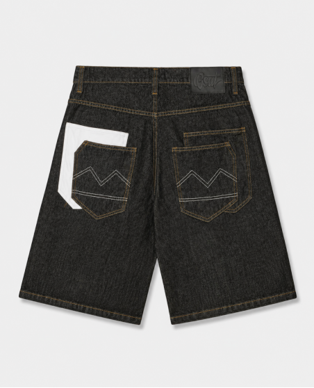 BSAT 4 Pocket Blazed Up Baggy Jorts Black n White