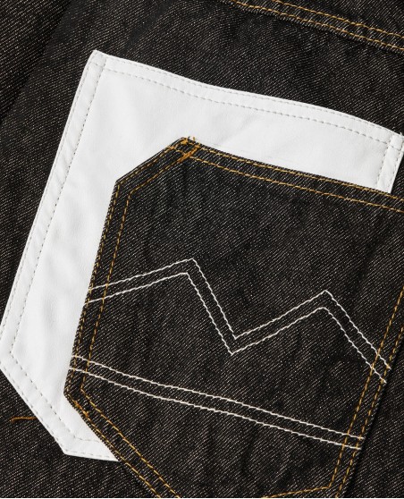 BSAT 4 Pocket Blazed Up Baggy Jorts Black n White