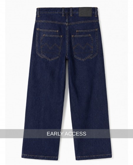 BSAT 4 Pocket Blazed Up Baggy Jeans Indigo Blue