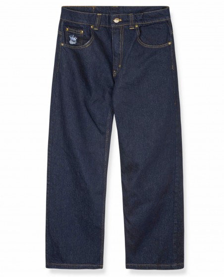 BSAT 4 Pocket Blazed Up Baggy Jeans Indigo Blue