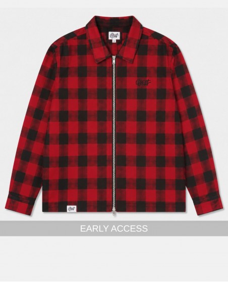 BSAT Studio Flannel Zip Shirt Grid Red