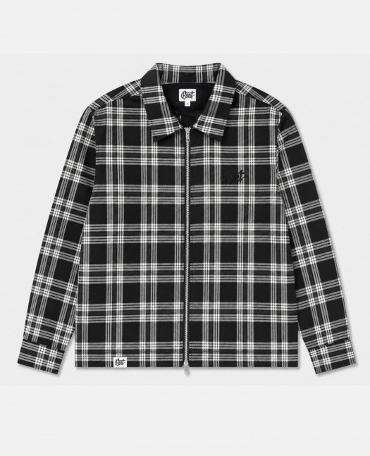 BSAT Studio Flannel Zip Shirt Grid Black