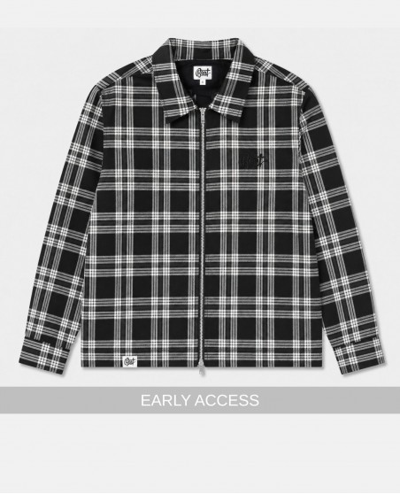 BSAT Studio Flannel Zip Shirt Grid Black