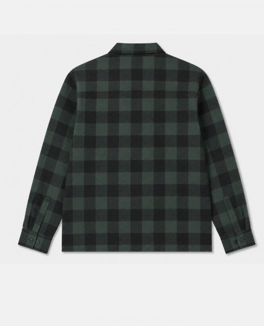 BSAT Studio Flannel Zip Shirt Grid Green