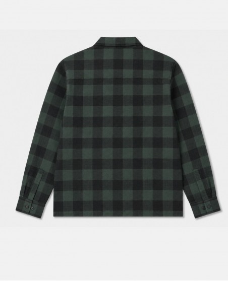 BSAT Studio Flannel Zip Shirt Grid Green
