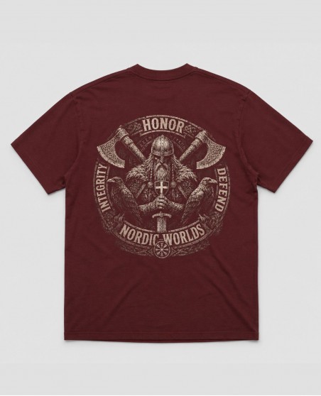 Nordic Worlds Honor & Integrity T-Shirt Bordeaux