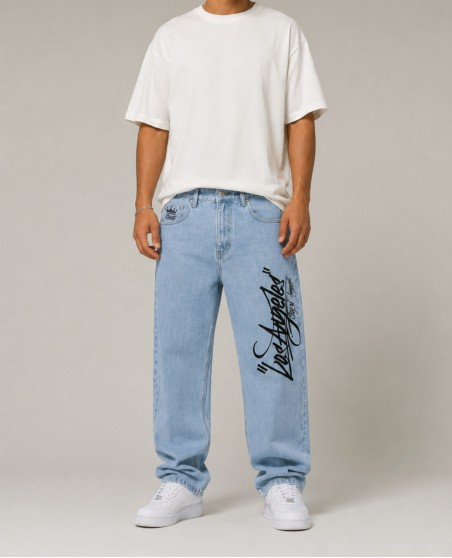 BSAT Westside Los Angeles Baggy Jeans Light Blue