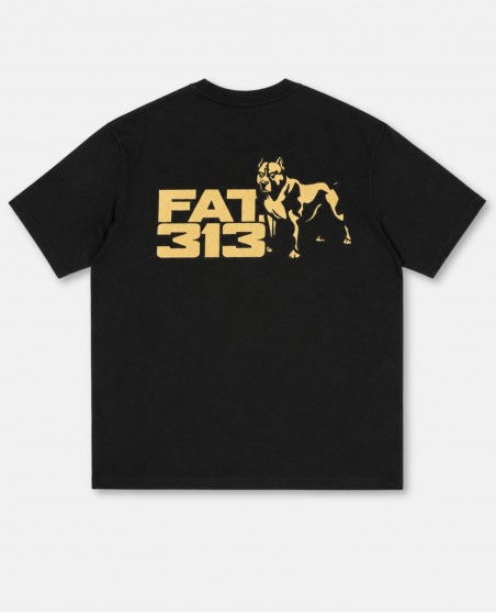 FAT313 Fatcap Double Print T-shirt Black n Gold