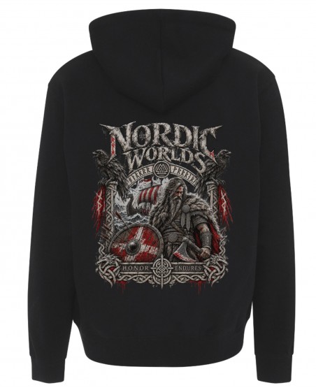 Nordic Worlds The Danish Viking Zip Hoodie Black