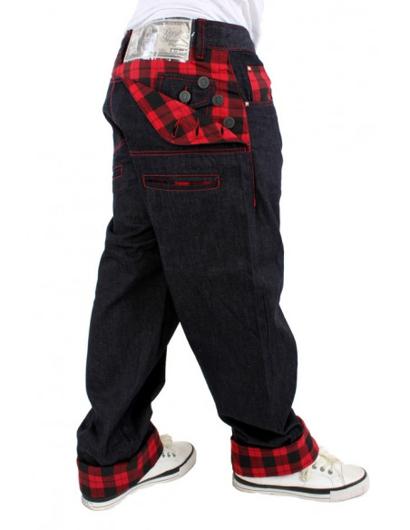 Dirty Money Scottish Red Check Jeans