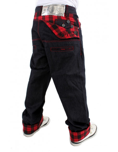Dirty Money Scottish Red Check Jeans