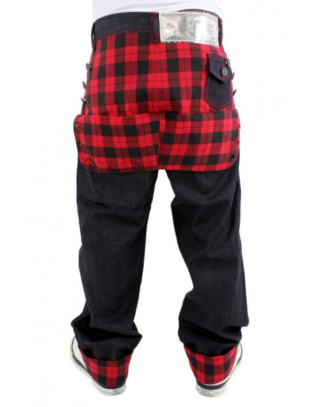 Dirty Money Scottish Red Check Jeans