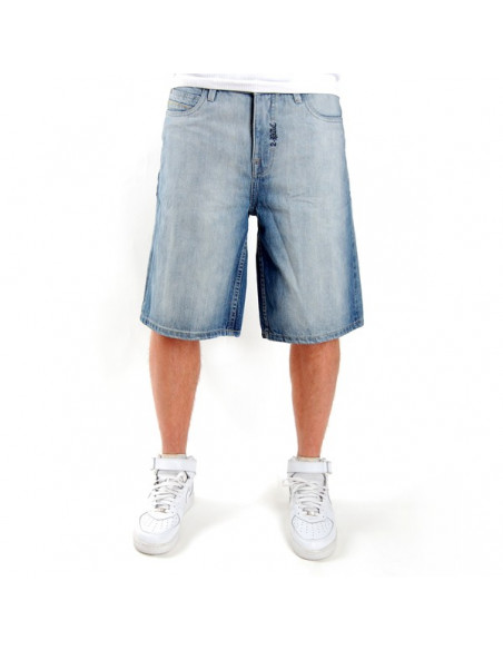 2-Pac Blue Logo Denim Shorts