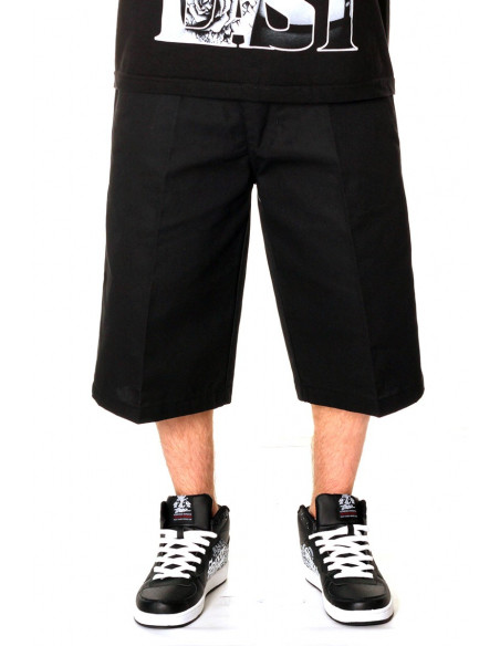 Access Baggy Plain Chino Shorts Black
