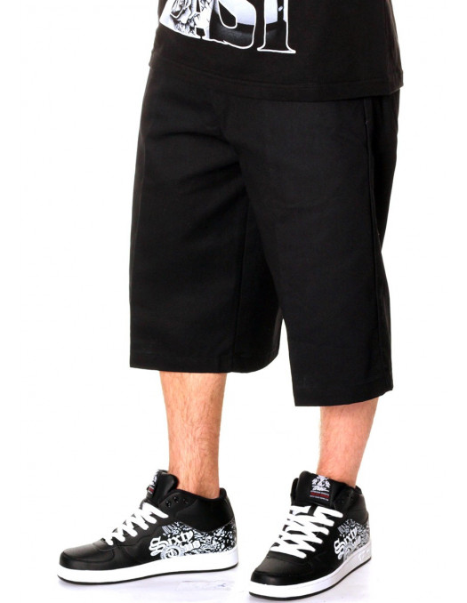 Access Baggy Plain Chino Shorts Black