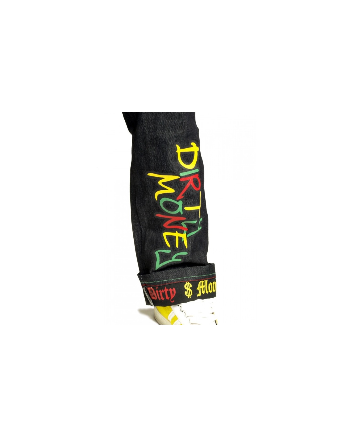 Dirty Money Rasta Lion Peace Jeans Baggy