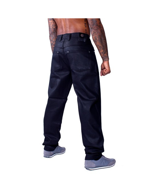 Thug Life Metallic Black Baggy Jeans