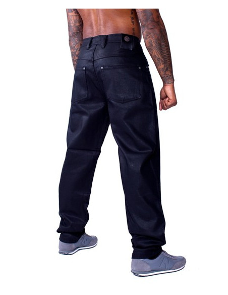 Thug Life Metallic Black Baggy Jeans