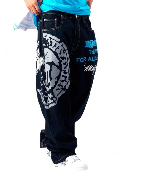Townz Baggy Jeans Hustle Or Die Blue