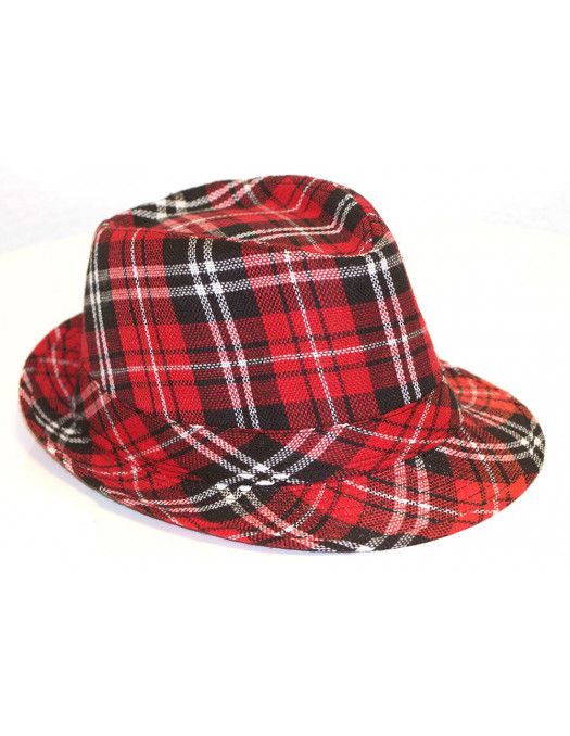 Plaided Hat/Red BlackWhite