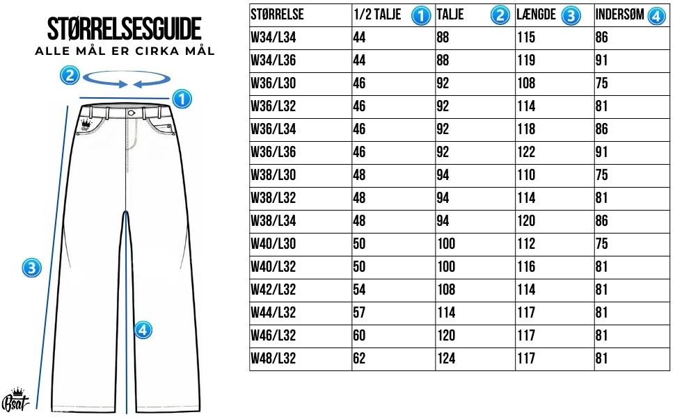 sizeguide-cargo-pants bsat casual baggy fit