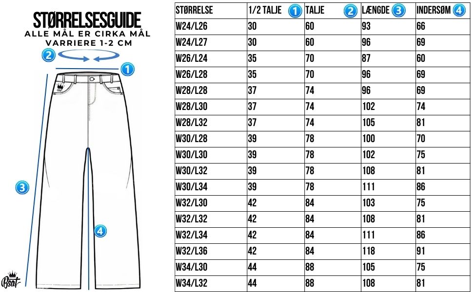 sizeguide-cargo-pants bsat casual baggy fit